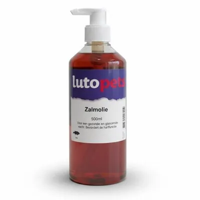 Zdjęcie produktu dla Lutopets Olej z łososia 500 ml – 100% szkocki łosoś – Bogaty w kwasy tłuszczowe omega-3 i omega-6 – Zdrowy dodatek dla psów i kotów