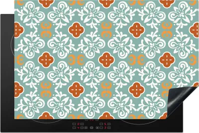 Produktbild von KitchenYeah© Herdabdeckplatte Muster - Blumen - Abstrakt , 81x52cm, Küche Deko, Glaskeramikkochfeld Herdabdeckung, Abdeckplatte fùr Kochfeld