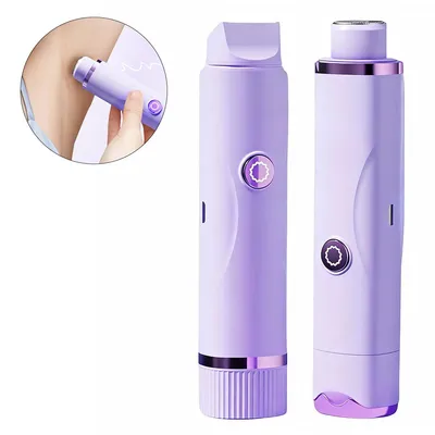 Produktbild von Elektrischer Damen Rasierer & Intimtrimmer,2-in-1 Doppelkopf Haarentferner mit Keramik-Klinge,Sanfter Ladyshaver für Bikinizone & Körper,USB-Wiederaufladbar & Wasserdicht