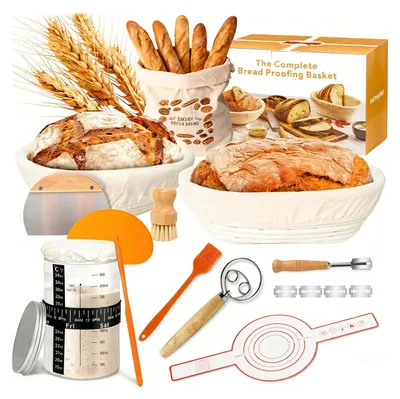 Sauerteig-Set mit 2 Gärkörben, rund 23 cm & oval 25 cm