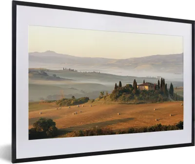 Produktbild von MuchoWow® Gerahmtes Poster Toskana - Landschaft - Italien 60x40 cm - Poster mit Schwarzem Bilderrahmen Wandposter Rahmen Foto Bilder - Schlafzimmer - Plakat in Rahmen - Drucken