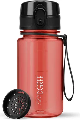Produktbild von uberBottle crystalClear Trinkflasche mit Sieb 350ml / Imperial Red/ 720DGREE
