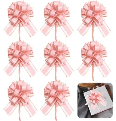 8 Satin-Schleifen, rosa, für Geschenke & Dekoration