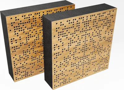 Zdjęcie produktu dla 2-pak - Panel akustyczny pochłaniający dźwięk AbFuser | 50 x 50 cm | kolor: (dąb, BINAR (120 mm))