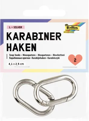 Produktbild von Karabinerhaken, 2 Stück Silber