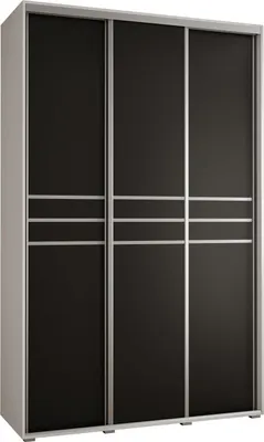 Produktbild von MEBLE KRYSPOL Davos 10 Schrank, drei Türen - 235,2x160x45 cm - Weiß Schwarz Silber