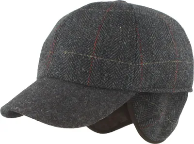 Winter Baseball-Cap mit Fischgrätmuster mit Ohrenschutz von Hut-Breiter in blau