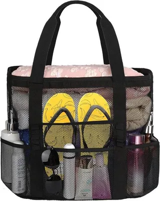 Produktbild von Wasserfester Strandrucksack für Damen - Wasser- und sanddichter Rucksack mit 8 Taschen und 1 Innentasche mit Reißverschluss - Schwarz, Größe XL