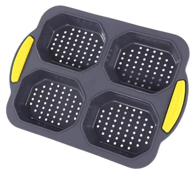 Produktbild von Silikon Brotbackform für Hamburgerbrötchen, Kuchen, Muffins, antihaftbeschichtet, wiederverwendbar, 25,3 x 18 x 2,5 cm
