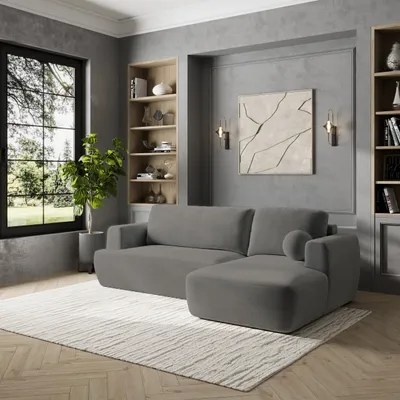 Produktbild von Masseno Ecksofa SENTI K R-S mit Schlaffunktion L-Form, Sofa mit Bettkasten, Wohnzimmersofa, Couch, Soffa, Bettsofa, Couchgarnitur- Grau, KRONOS 15