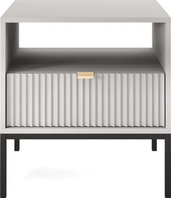 Produktbild von 3xEliving LAMELLI Nachttisch,Nachtkonsole im modernen Stil, Länge 54 cm, Farbe grau