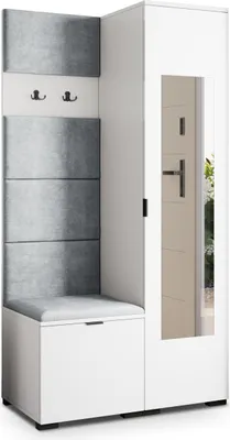 Produktbild von Masseno Garderobe-Set VIRA 95/181/51 cm Modern Garderobenschrank Weiß