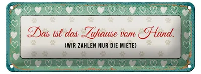 Produktbild von Blechschild Spruch 27x10 cm Das ist das Zuhause vom Hund Schild