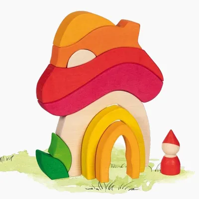 Produktbild von Goki Pilzhaus Holzspielhaus fantasievolles Spielzeug