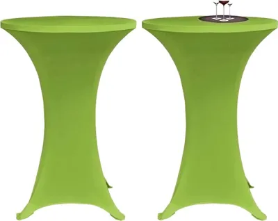 Zdjęcie produktu dla The Living Store Rozciągliwy pokrowiec na stół 2 szt. 60 cm Zielony
