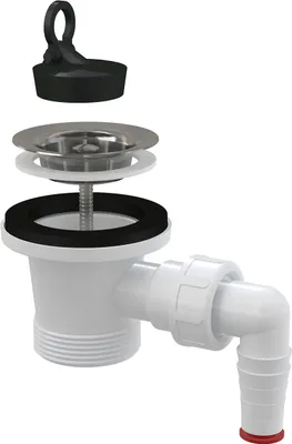 Produktbild von Alcadrain Ablaufventil für Waschbecken 6/4" mit einem Edelstahlgitter DN63 und einem Geräteanschluss
