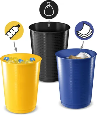 Obrázek produktu pro Sada odpadkových košů 133 Maxi 40 l modrá/žlutá/černá