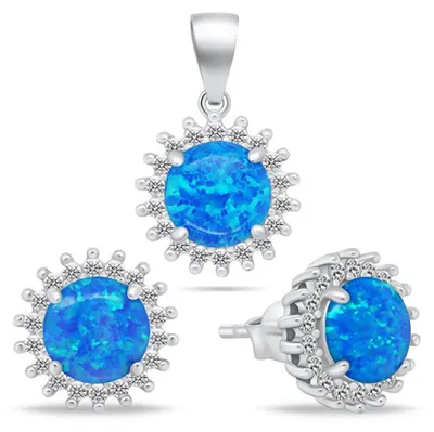 Produktbild von Charmantes blaues Opal-Schmuckset SET254WB (Ohrringe, Anhänger)