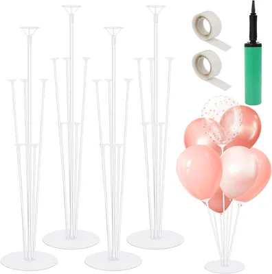 Productafbeelding van Ballonhouders voor ballonnen - Feestballonnen - Set van 4 - Ballonstangen