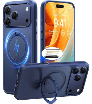 Produktbild von Hülle für iPhone 17 Pro Max mit MagSafe und Ständer Tiefblau