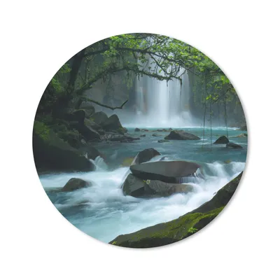 Produktbild von MuchoWow® Mauspad Mousepad Leuchtend blauer Wildfluss und Wasserfälle im Regenwald von Costa Rica 20x20 cm - Mousepads - Maus Mat - Pad - Mausunterlage - Schreibtischmatte