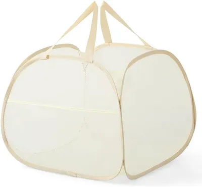Produktbild von 2 Pop Up Wäschekorb Faltbarer Wäschekorb 2 Stk Wäschetonne Wäschekorb klappbar mit Griff laundry basket Aufbewahrungskorb für Kinderzimmer Camping Und Reisen (beige 90L)