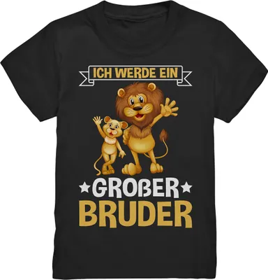Produktbild von Ich werde ein Großer Bruder Löwen T-Shirt – Black / 98/104 (3-4)