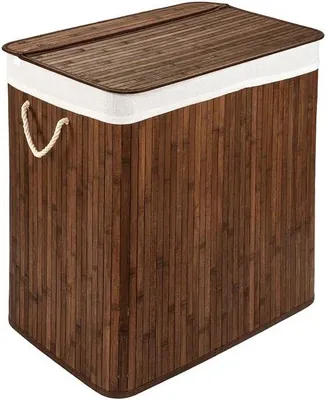 Productafbeelding van Wasmand van bamboe met deksel, 72 liter, met uitneembare waszak voor was