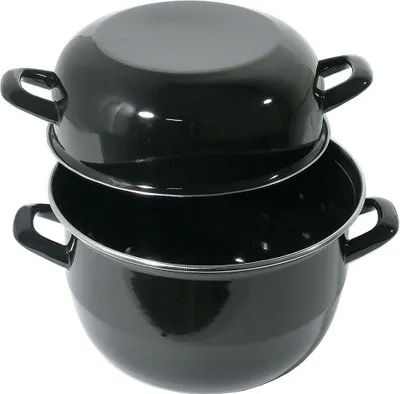 Produktbild von Muscheltopf, Serviertopf, schwarz emailliert, 0,75-3,5 Liter wählbar : 18 cm Variante: 18 cm