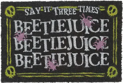 Produktbild von Inny, 60x40cm Beetlejuice Halloween Fußmatte dekorativ & rutschfest, Schwarz