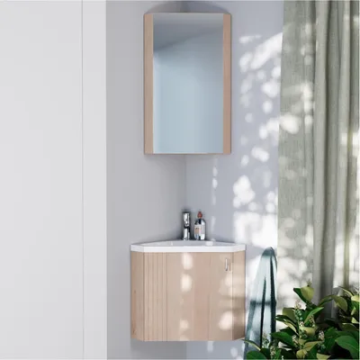 Immagine prodotto di Set mobile lavabo angolare KODA + mobiletto specchio