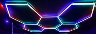 Produktbild von 7390 LED Hexagon Leuchte RGB mit Lauflichtfunktion Netzteil + Fernbed.