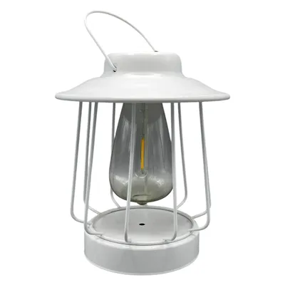 Produktbild von Coen Bakker Solar Tischleuchte Laterne weiß 16x18cm Retro-Optik Filament LED
