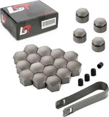 Produktbild von 20x Radschraube Kappen 17 mm Diebstahlhemmend Grau für CITROEN PEUGEOT RENAULT