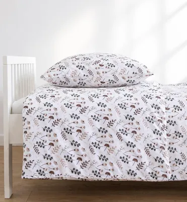 Braun Blumen Bettwäsche Set aus Baumwolle und hochwertiges Kinderbettwäsche Jugend Schlafzimmer
