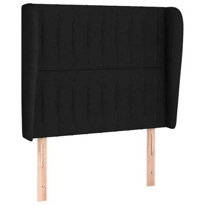 Obrázok produktu pre Čelo postele so záhybmi čierne 93 x 23 x 118/128 cm látka