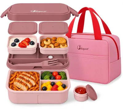 Bento Box 1420 ml, 3 Fächer, auslaufsicher, BPA-frei, mikrowellengeeignet