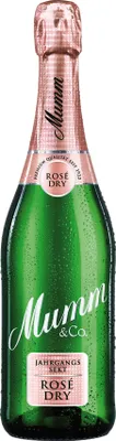 A bottle of Mumm & Co. Jahrgangssekt Rosé Dry.