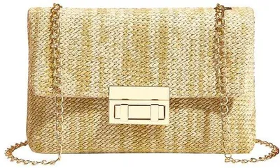 Obrázok produktu pre Plážová taška, tkaná, ručne tkaná, svetložltá, elegantná taška cez rameno