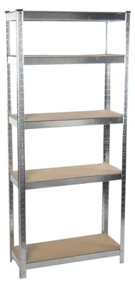 Obrázek produktu pro Kinzo úložný regál - regálová sestava - 5 polic - vysoká nosnost - max. 750 kg - bez šroubů - MDF