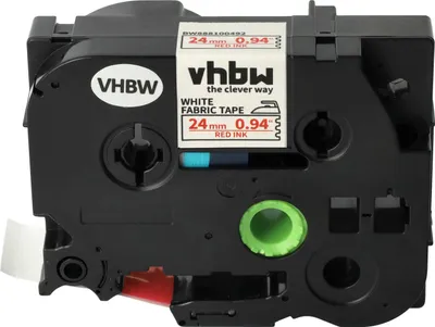 Produktbild von vhbw Schriftband-Kassette Ersatz für Brother TZE-FA5R für Etiketten-Drucker 3m x 24mm Rot auf Weiß, Aufbügelband