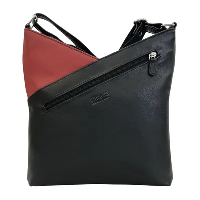 Produktbild von C6040 Cinino Umhängetasche Ledertasche Schwarz/Rot