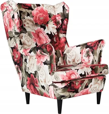 Produktbild von Family Meble Ohrensessel Print Relaxsessel Skandinavisch Bequemer Sessel Loungesessel Fernsehsessel Für Wohnzimmer Schlafzimmer Büro (FLOWER 1)