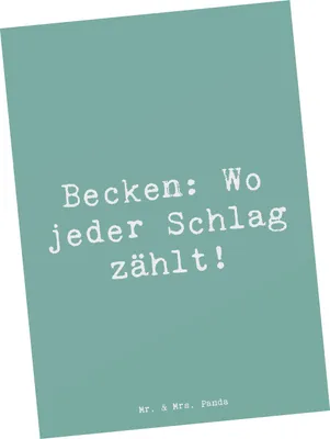 Produktbild von Mr. & Mrs. Panda Grußkarte Spruch Becken - Meeresbrise - Geschenk, Musikinstrumente, Lernen, Schlaginstrument, Ansichtskarte, Postkarten, Musikinstrument, Schlagzeug