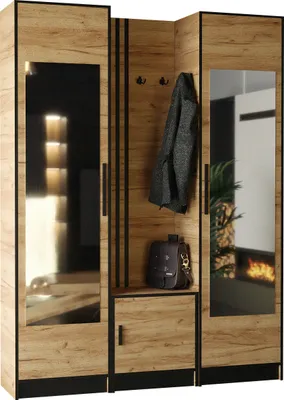 Produktbild von KIER FURNITURE Kleiderschrank mit Sitz, Eichenholz Craft Gold - 159,6x205x39cm