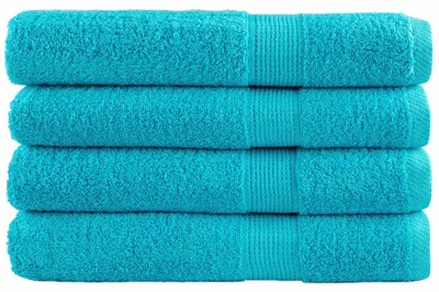 Image de vidaXL Serviettes de sauna premium SOLUND 4 pcs. Turquoise 80x200 cm 600 g/m