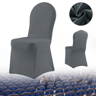 Produktbild von XMTECH 50 Stück Stuhlhusse Universell Stuhlhussen Stretch Grau Stuhlbezug Stuhlüberzug für Büro Hotel Bankett Hochzeit Party Nachbildungation