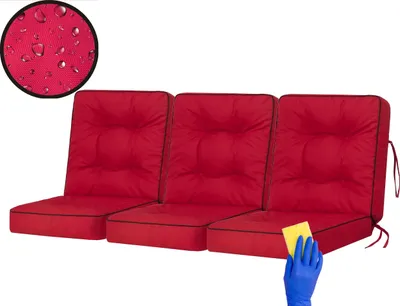 Image de HOBBYGARDEN Coussin de balançoire Venus Coussin de banc Garden Coussin de balançoire Coussins de balançoire Coussins de balançoire Hollywood Balançoire Banc Rouge 180 cm