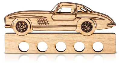 Produktbild von Sparschwein in Form eines Holzautos, Sportwagens, Geldgeschenk