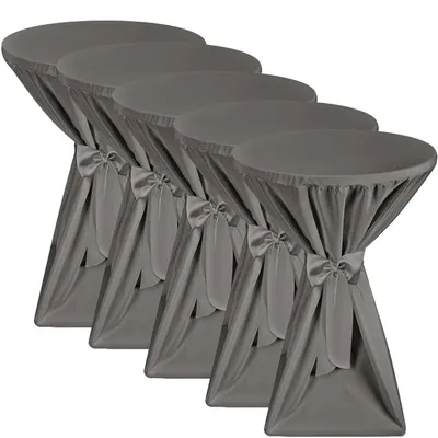 Immagine prodotto di Beautissu 5X Premium Copritavolo da bar opaco antracite Ø 80-85 cm